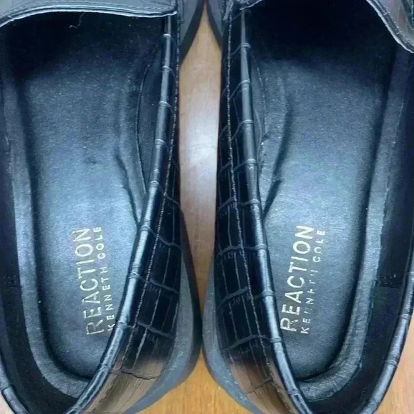 Reaction Kenneth Cole Black Sienna Lug Loafer Womens Size 9 Chunky - Picture 6 of 8